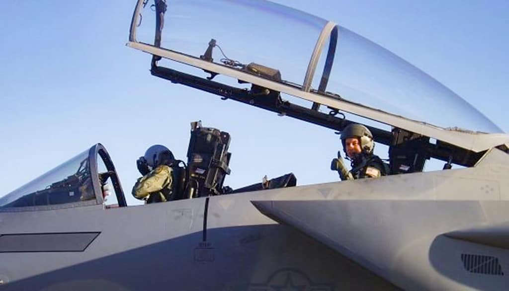 Cliff Jones in fighter jet cock-pit