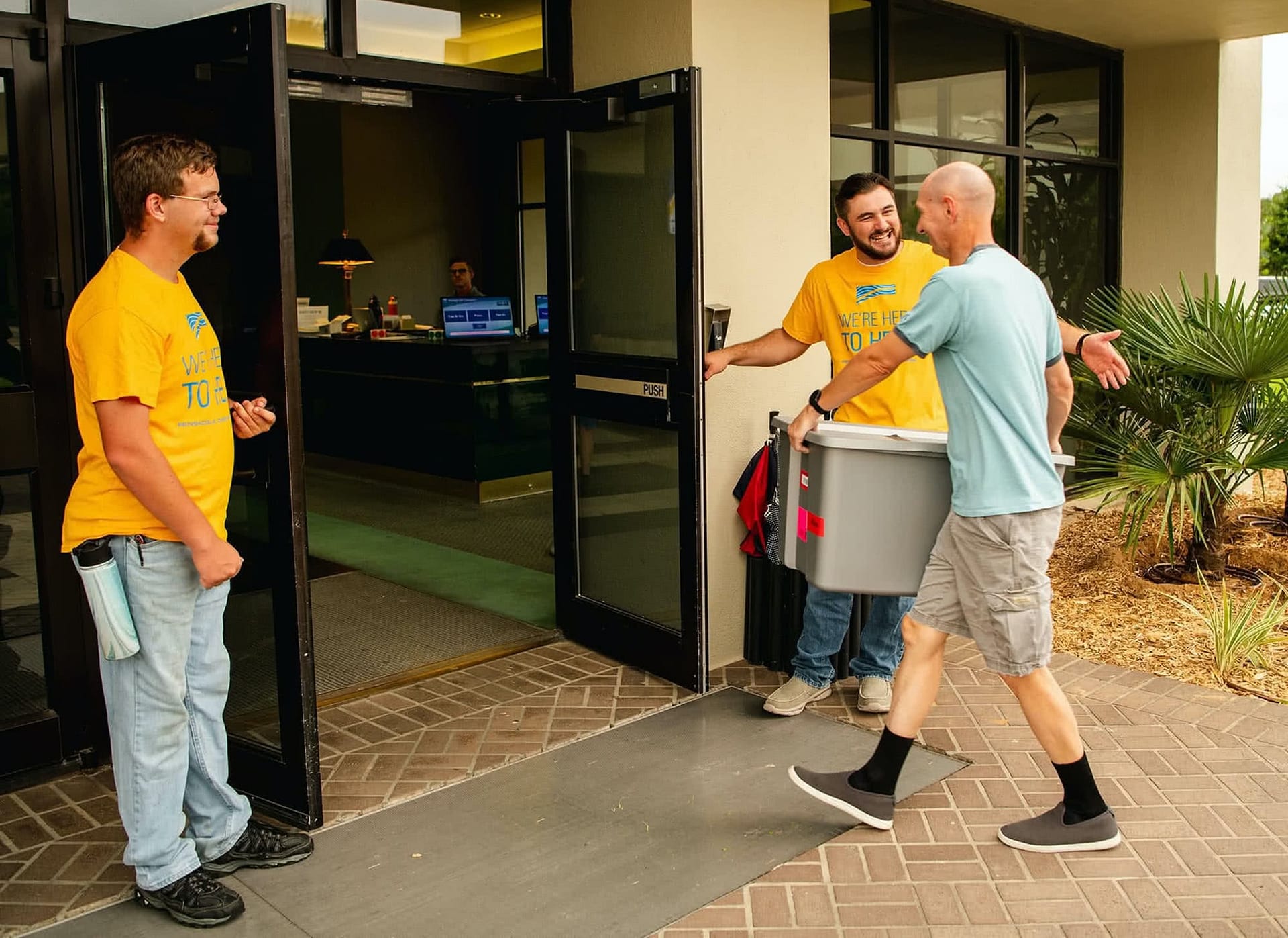 Students moving into the dorm