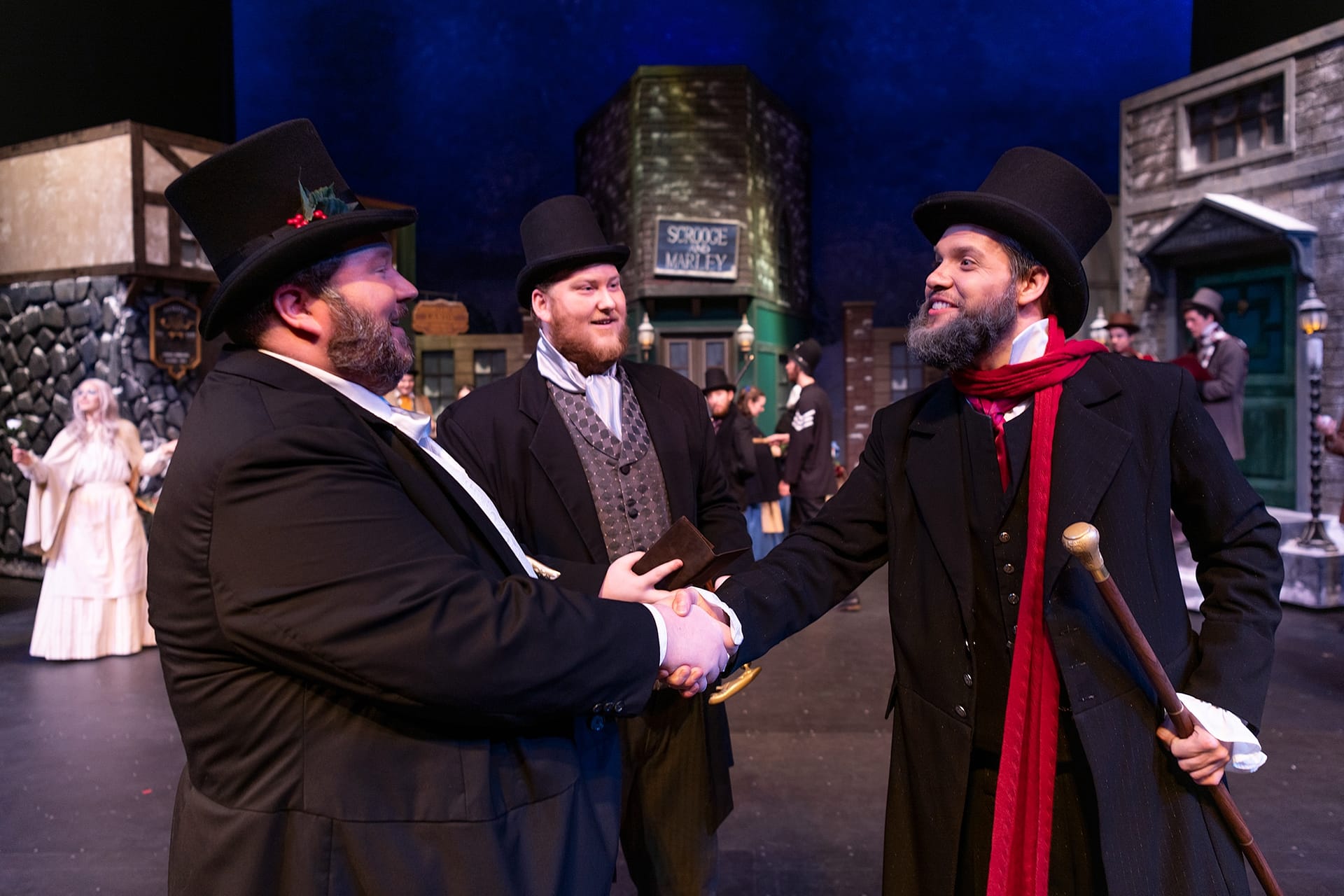 Mr. scrooge changes after his experience the previous night.