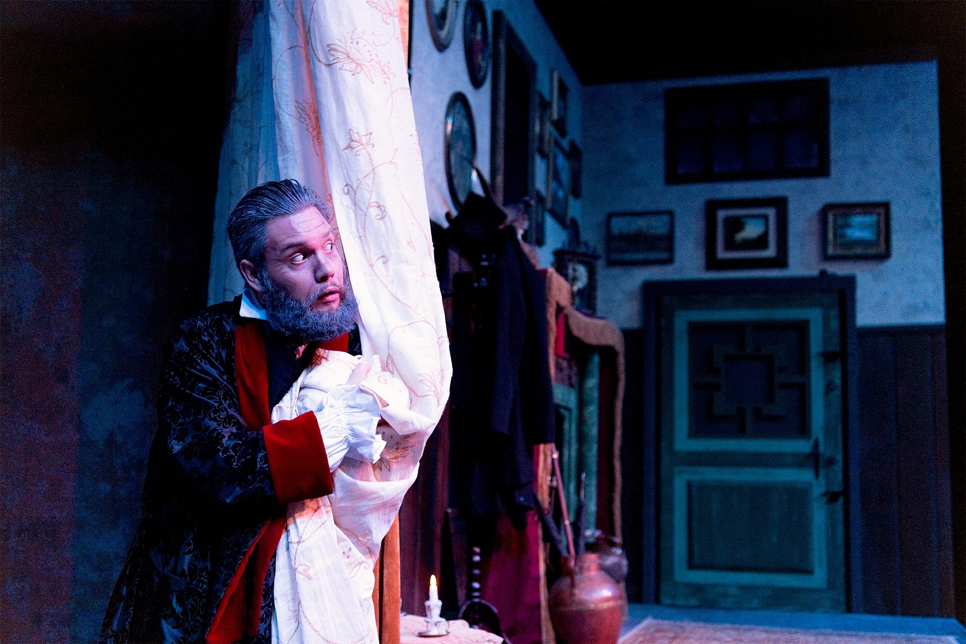 Mr. Scrooge afraid of the night.