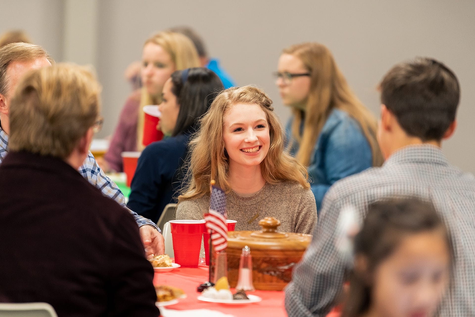 Missionary kids enjoy a special dinner for them.
