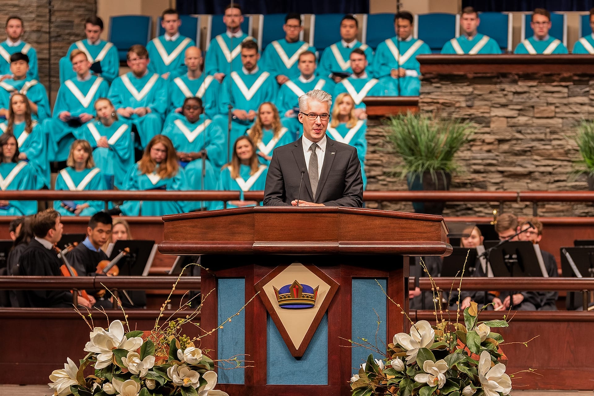 Thomas Behman speaks during Missions Conference.