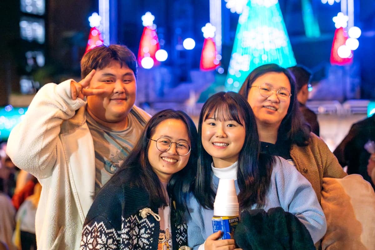 Christmas-Lights-Concert-students PCC students pose at Christmas Lights Celebration