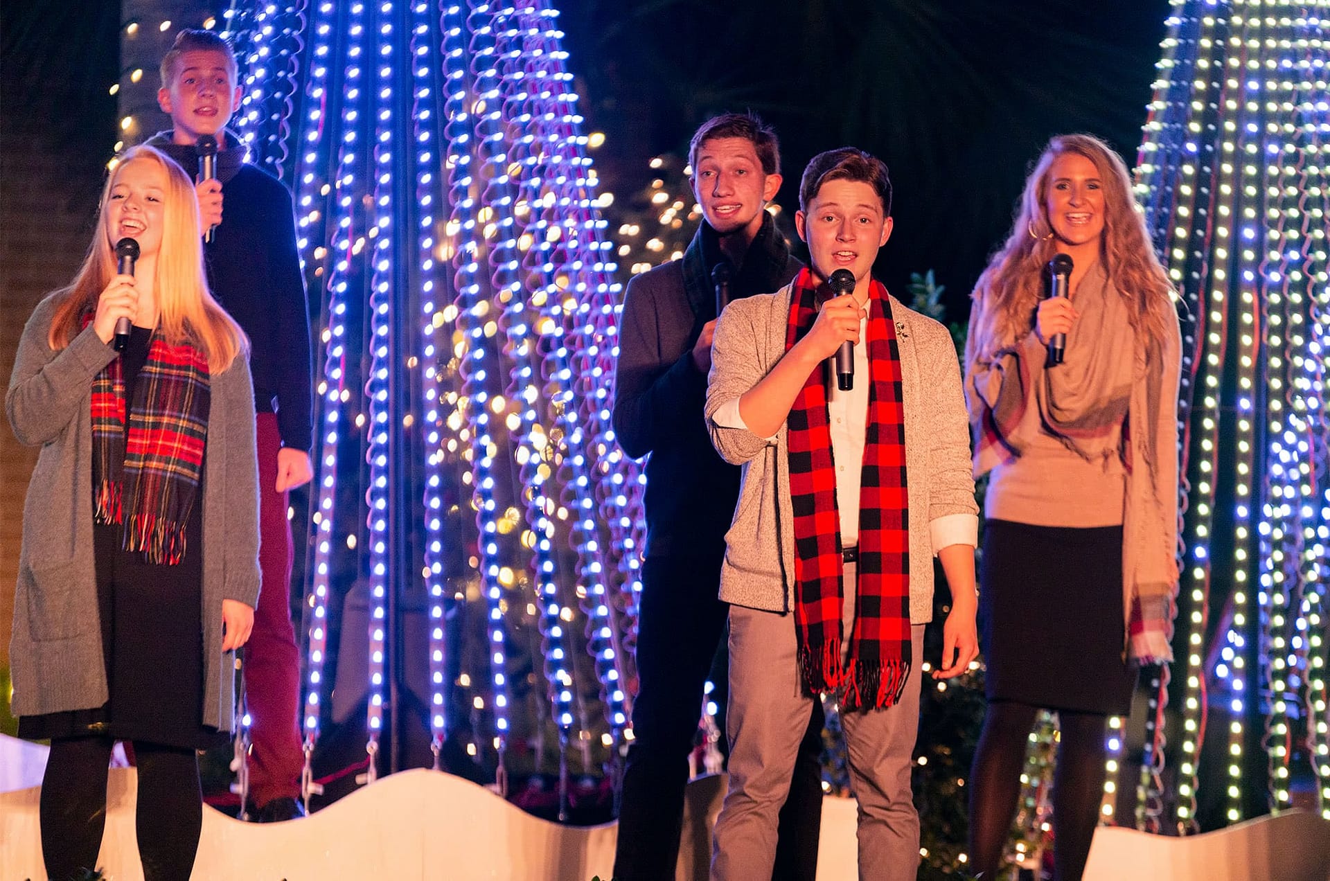 Spirit Singers sing on the Christmas Lights stage