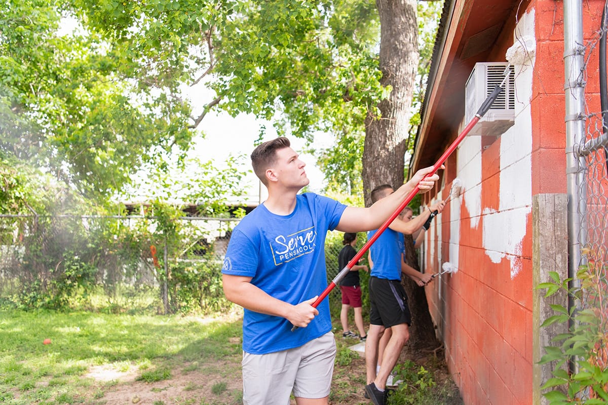 Students painting