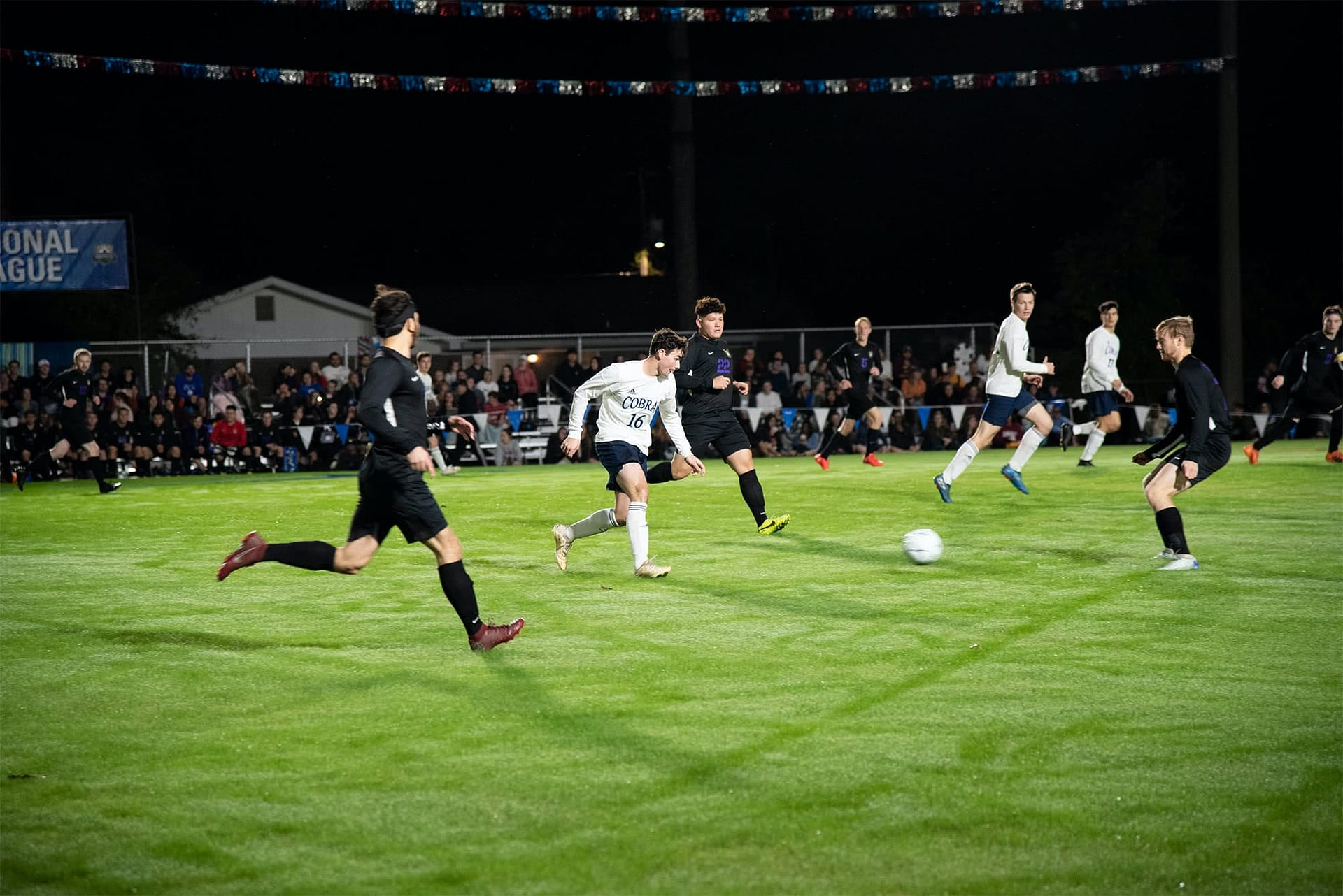 The ball heads straight toward a ready Viking