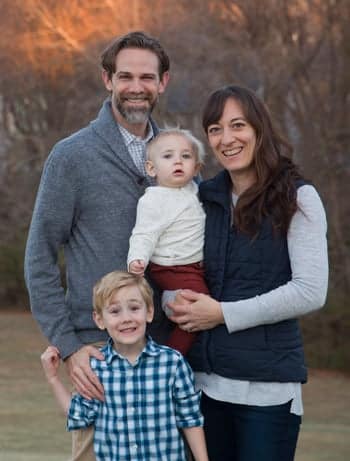 Alumni Adam Clague and his family