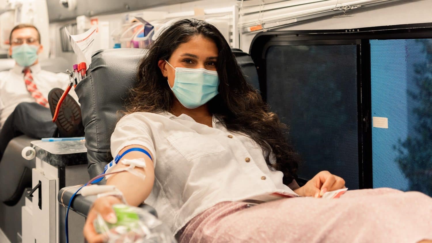 female-student-donating-blood Female student donating blood