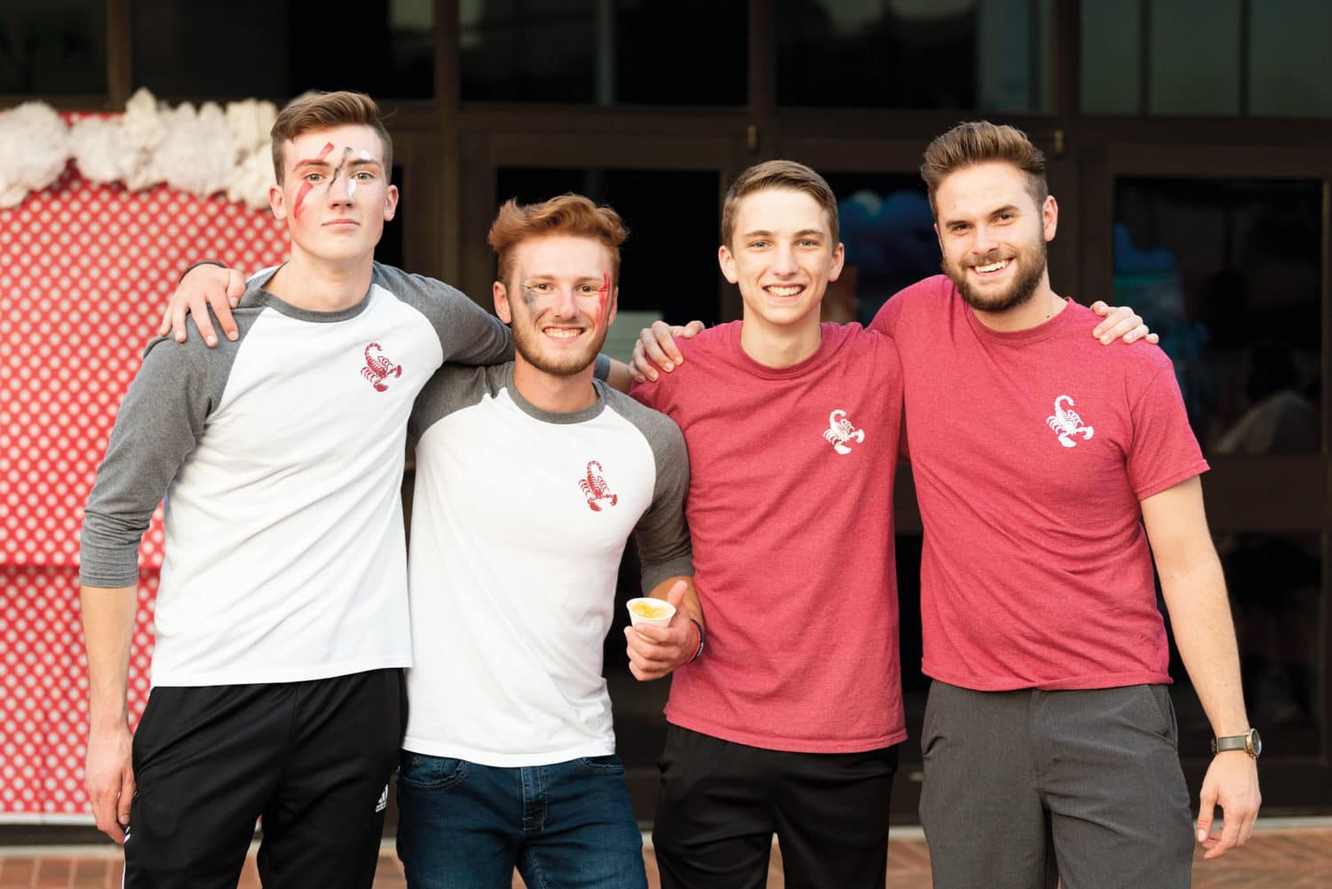 Four guys at Greek Rush.