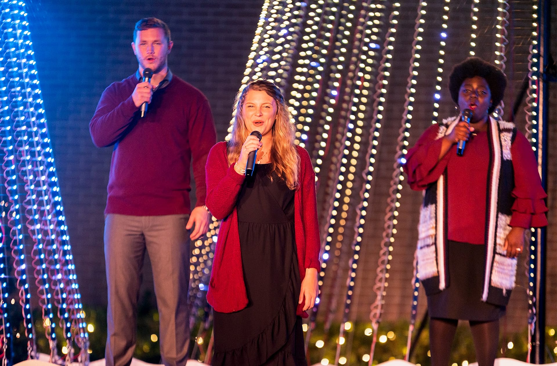 Spirit Singers sing on the Christmas Lights stage