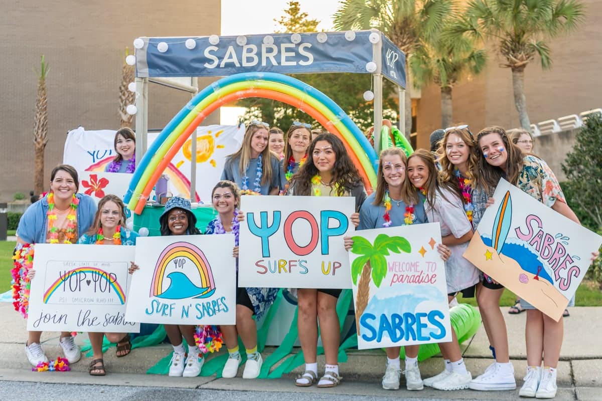 Greek Rush Collegian Booth Sabres