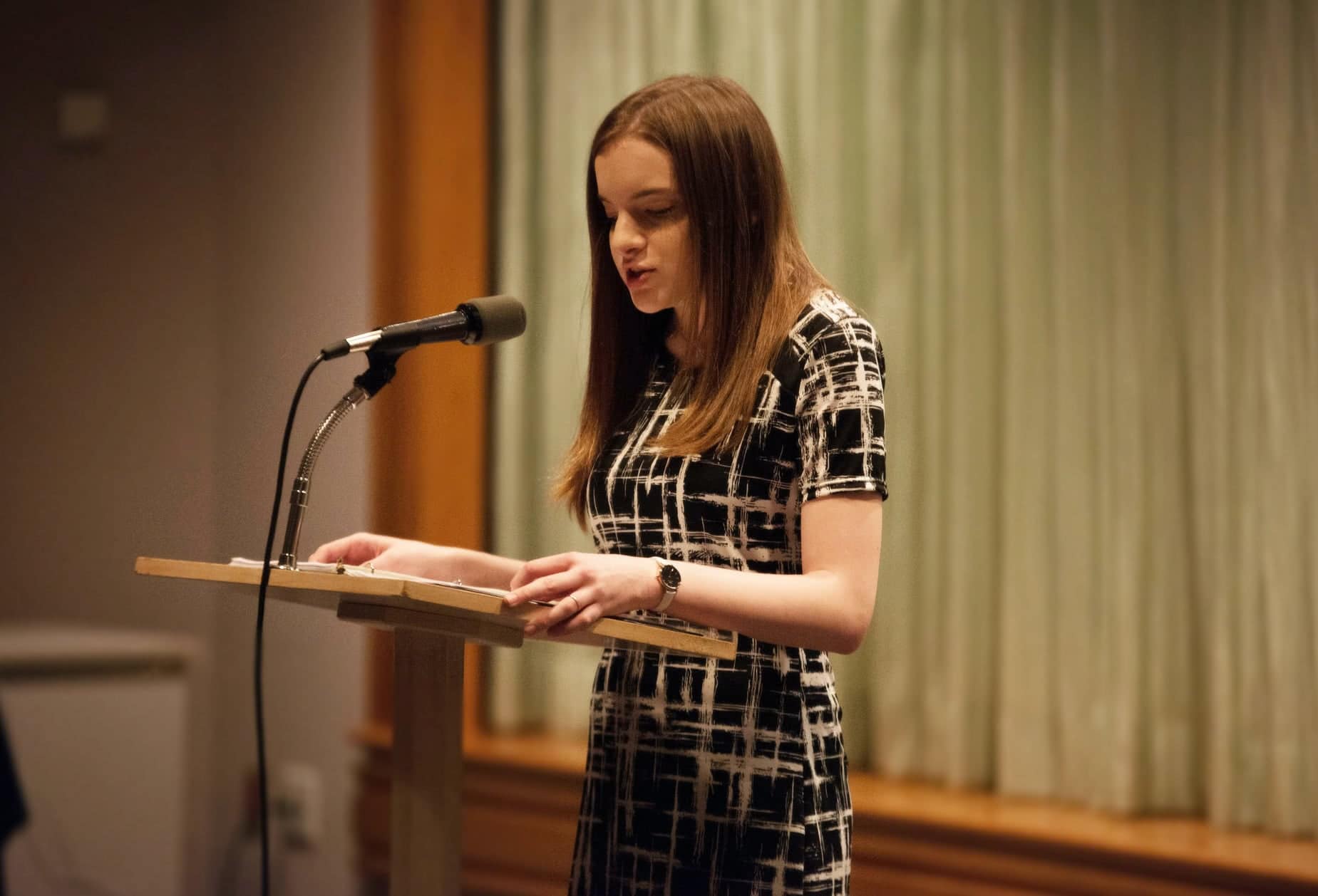 A Professional Writing  student presents her portfolio