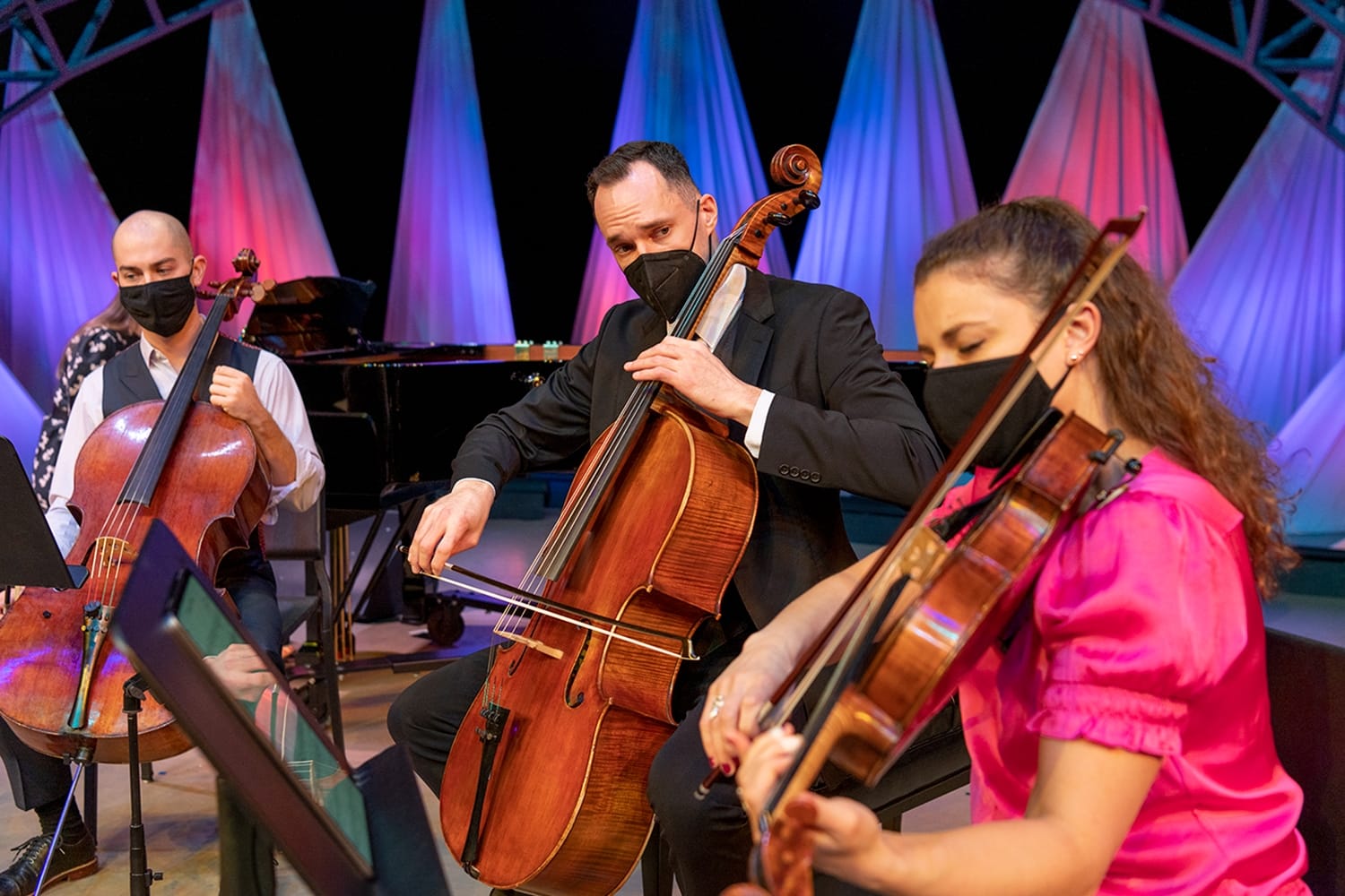 Musicians playing instruments