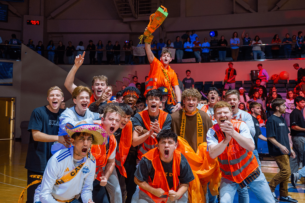 Friends celebrate at the Greek Week games