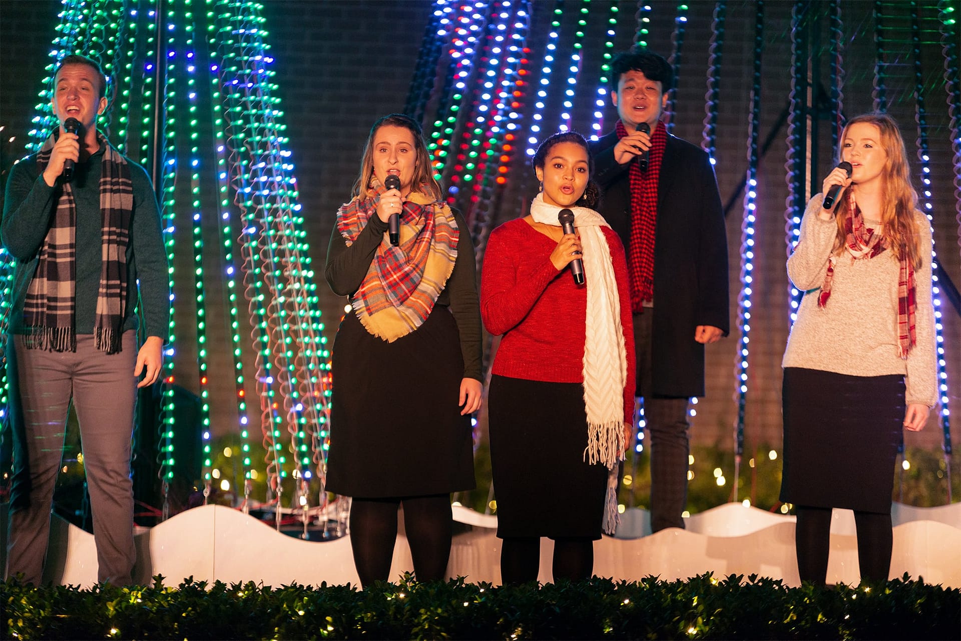 Spirit Singers sing on the Christmas Lights stage
