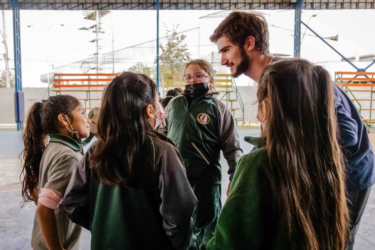 Stavros-chile-3 YOM team member with students from Chile