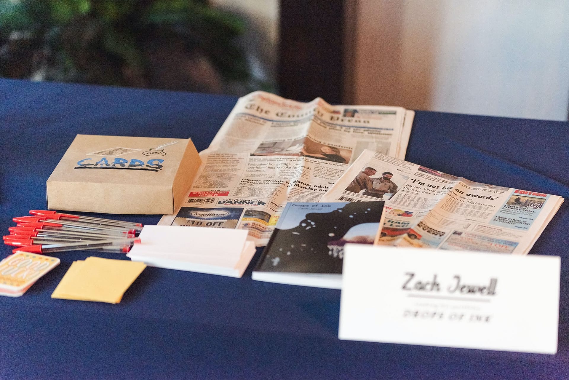 Zach Jewell portfolio reading display
