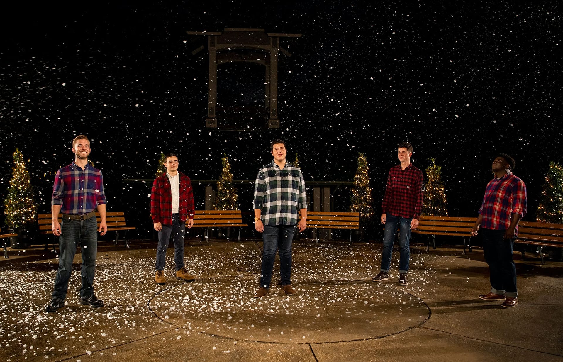 A men's group sings