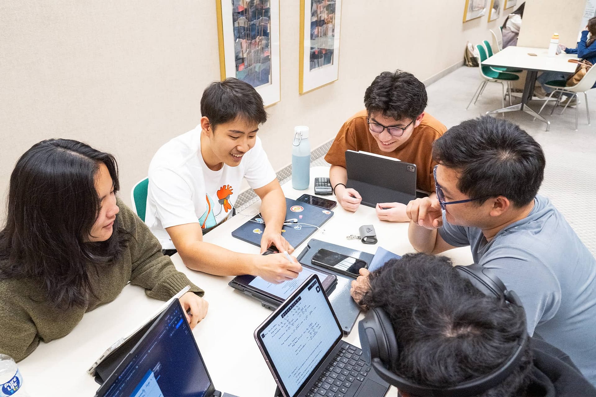 PCC Students study together in the Library
