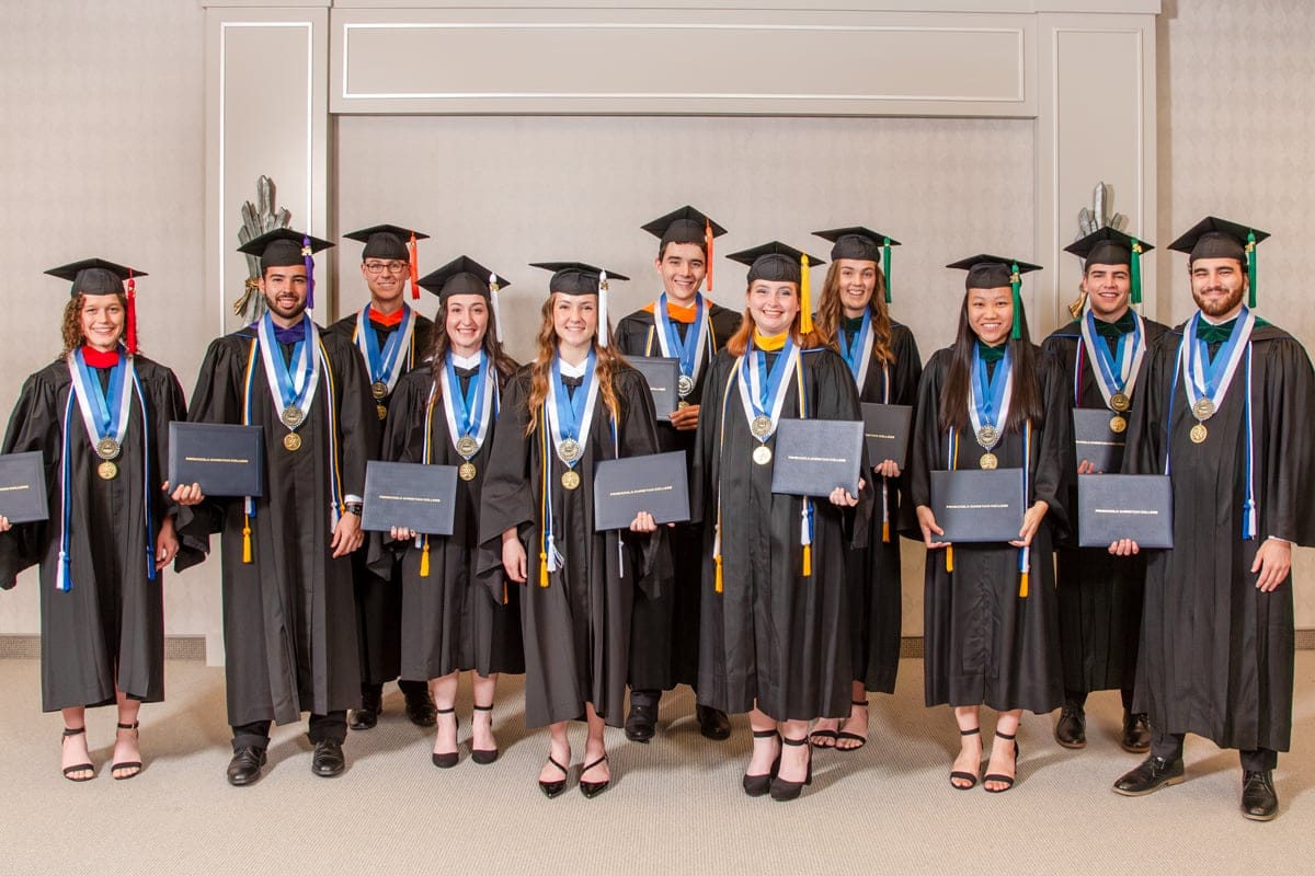 artsci-awards-group Honorees of the Faculty Academic Scholarship Award from the Arts and Sciences, Biblical Studies, and Liberal Arts Commencement Ceremony