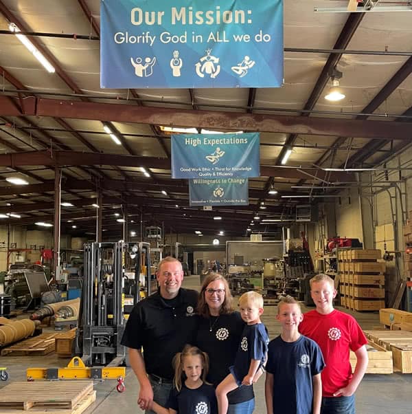 Hunsaker family standing together. 