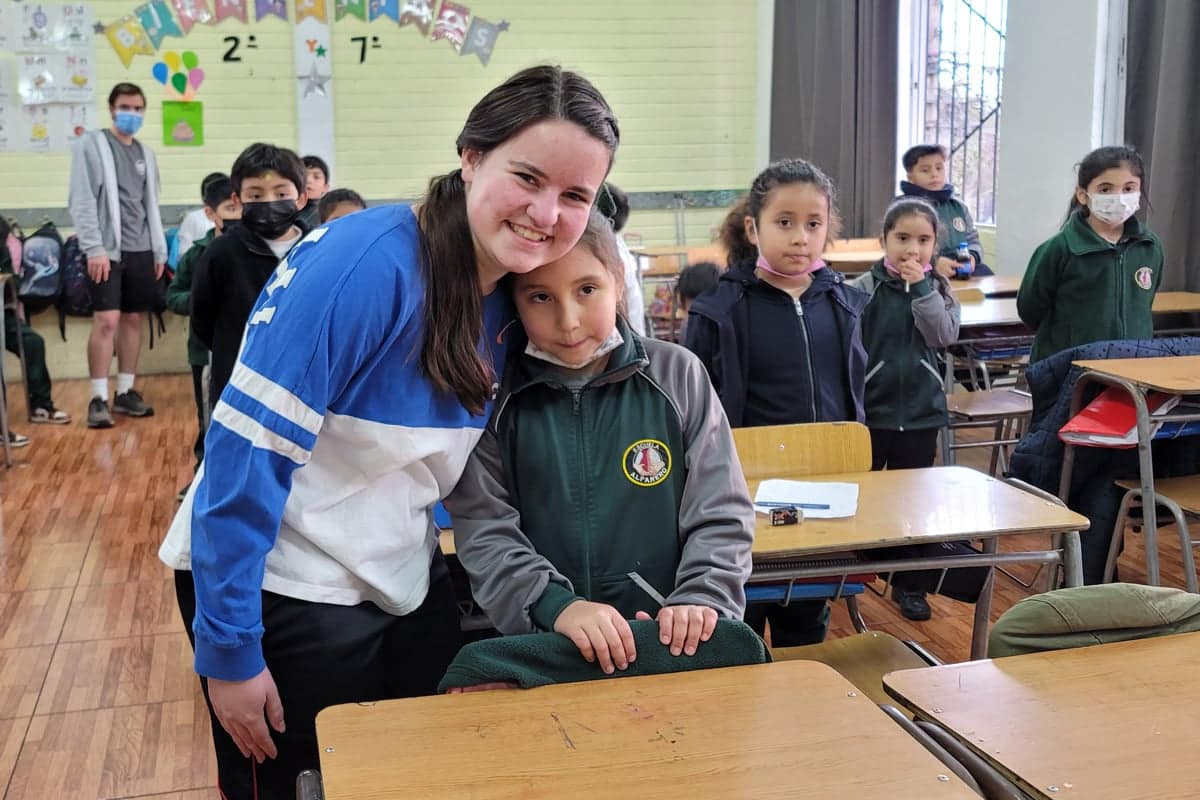 Stavros-chile-4 YOM team member with student from Chile