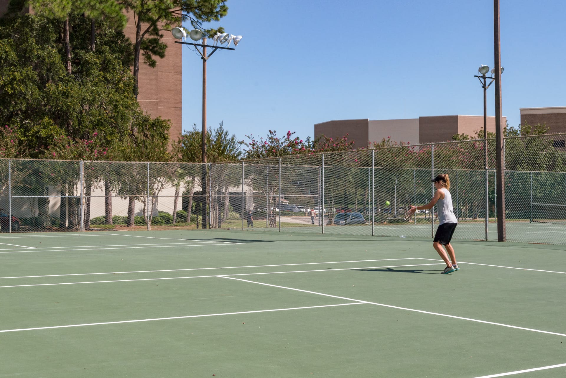 someone playing tennis.