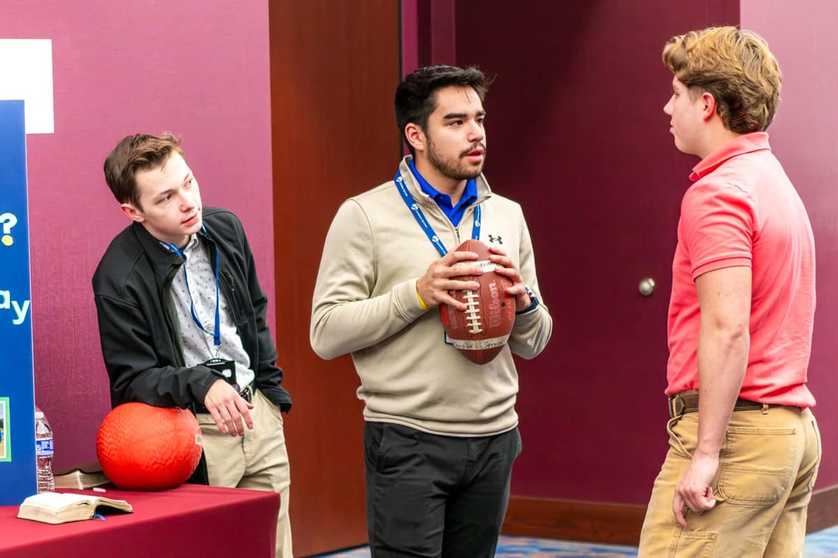 christian-service-expo-football PCC Students talk to Christian Service leaders about ministry opportunities
