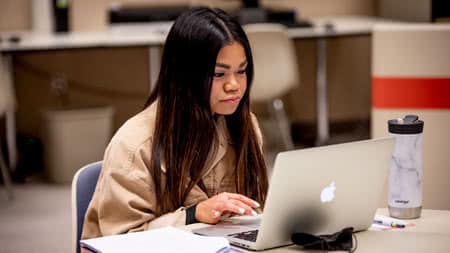Student with computer