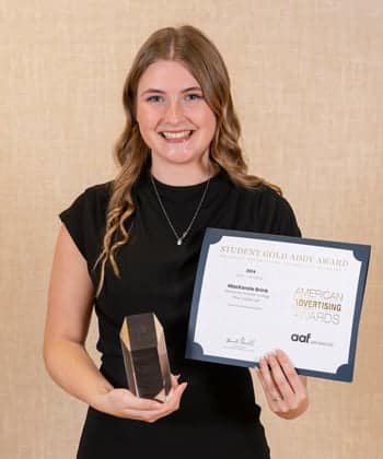 Mackenzie Brink Gold ADDY award winner