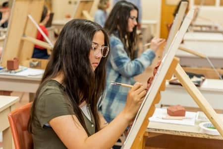 PCC student girl in an Art class