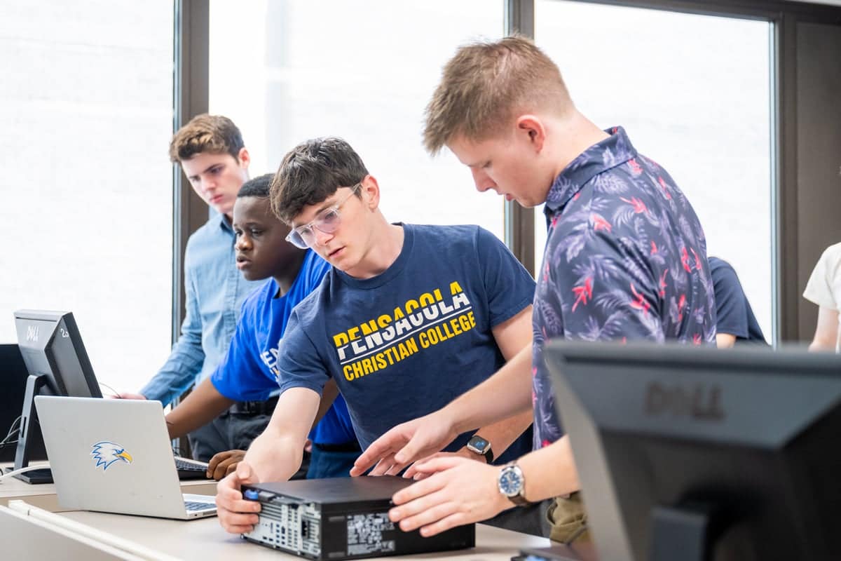 PCC students interacting in the classroom