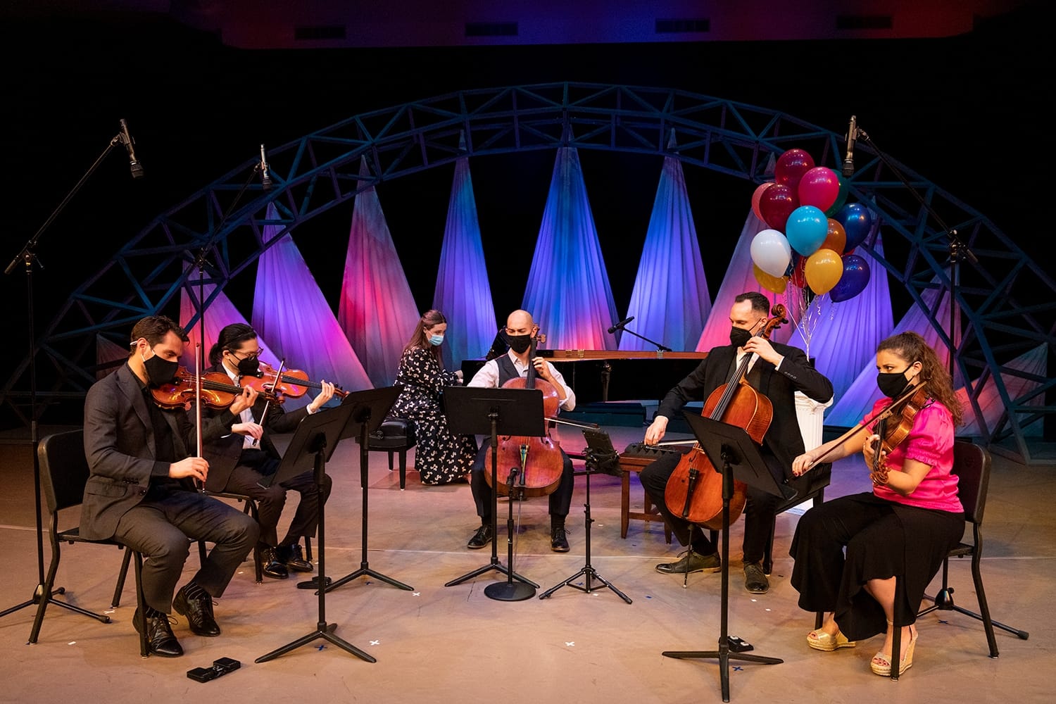 Musicians playing instruments