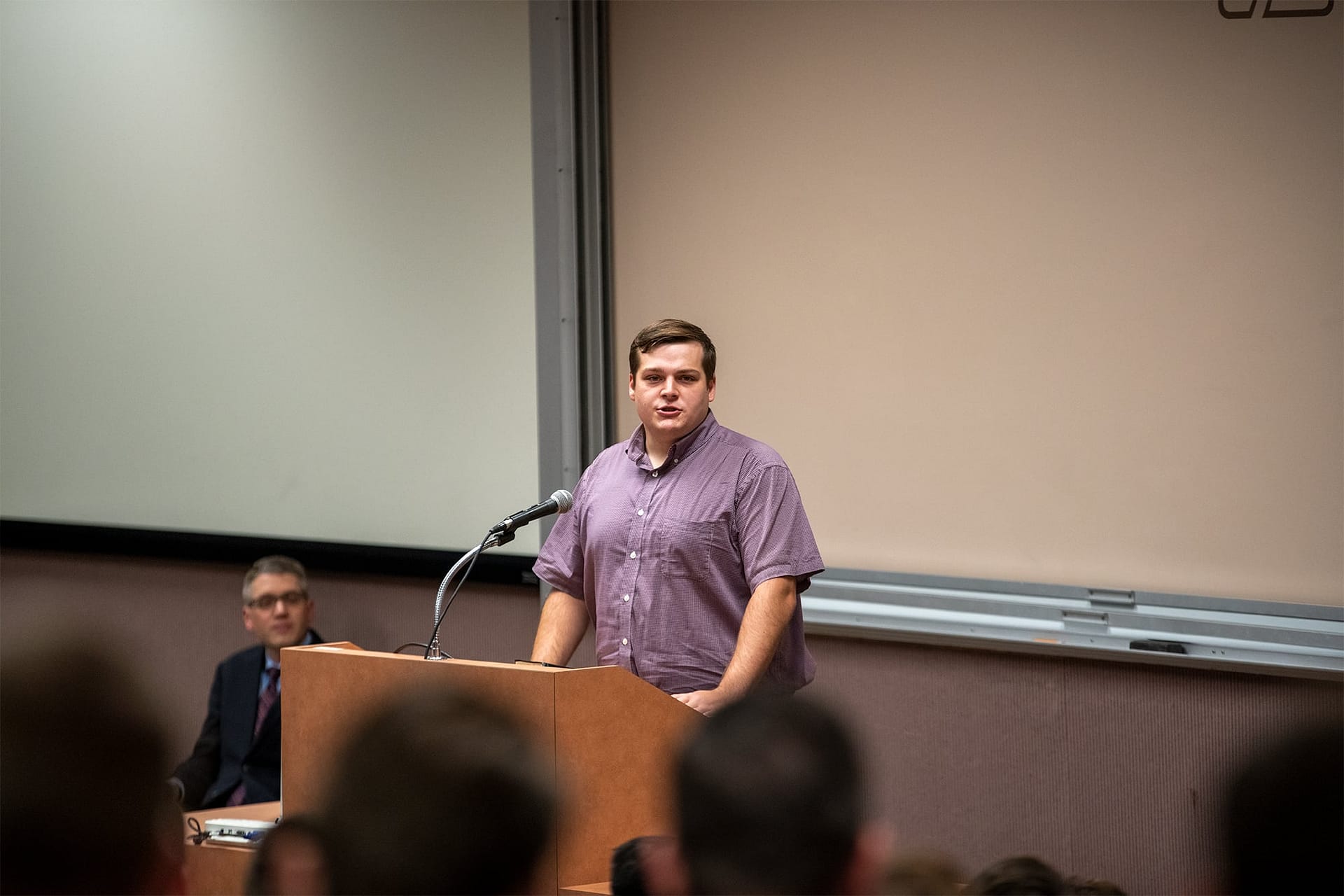 A student speaks to the Ministerial Class