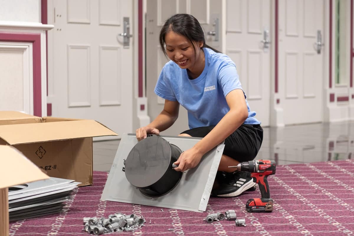 PCC Student working in electronic engineering over the summer