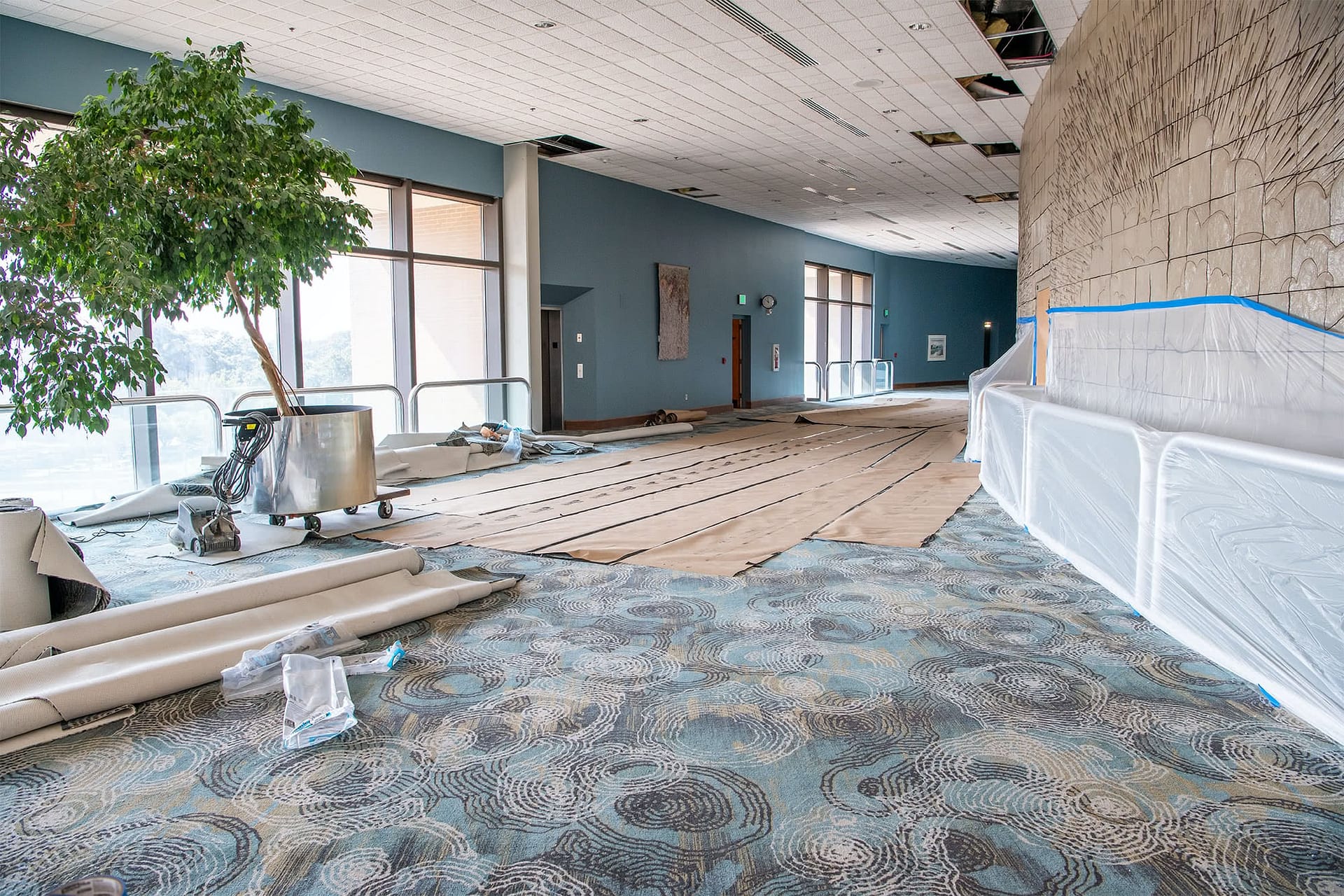 Dale Horton Auditorium 2nd floor under renovation construction.