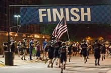 college students running.