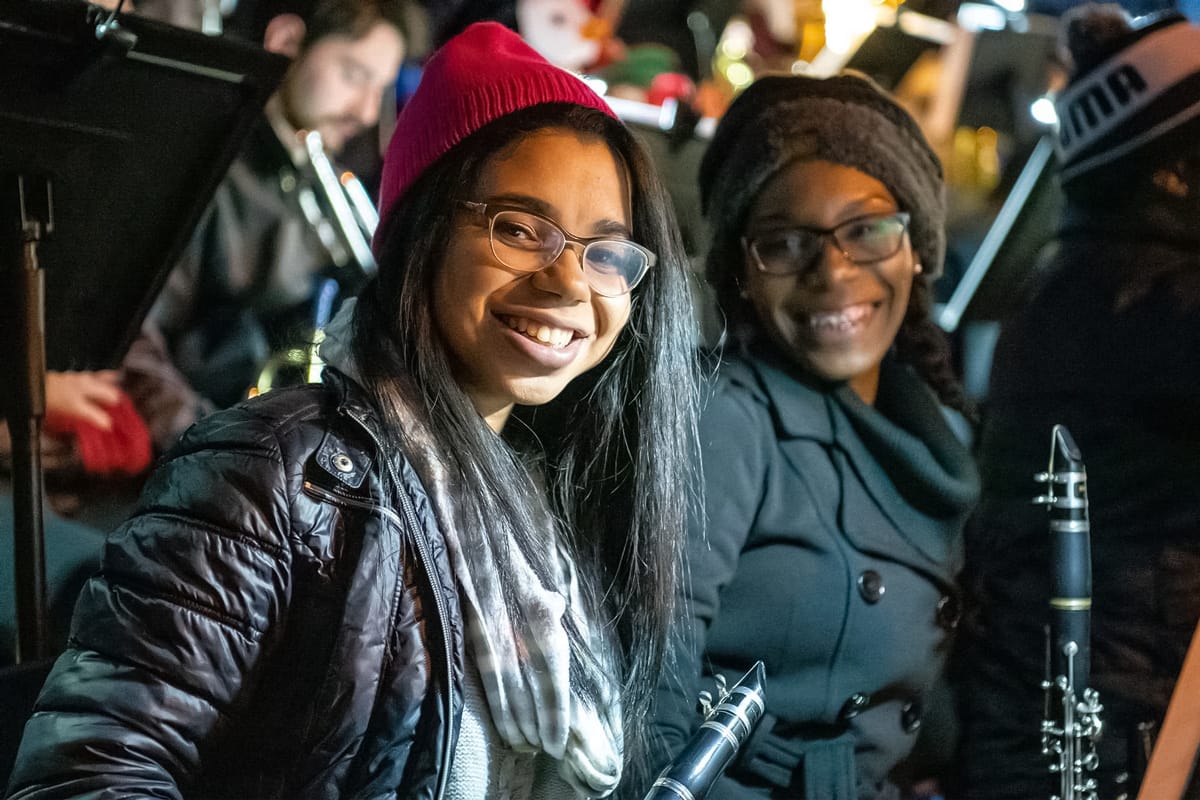 Student Girls with their instruments