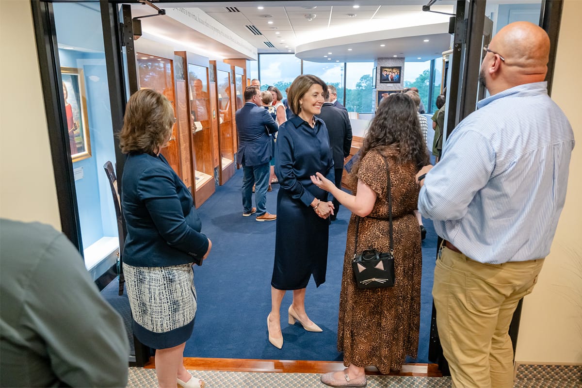 nr-center-for-faith-slideshow-4 Cathy greeting guests to the Center for Faith in Public Service