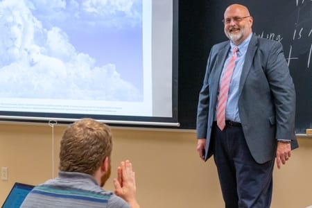 Faculty Jim White teaching