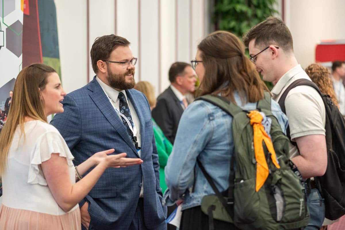Students talk to recruiters at PCC's Educator Recruitment event