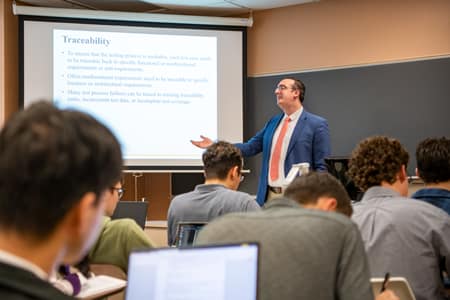 Dr Sparks teaching a class.