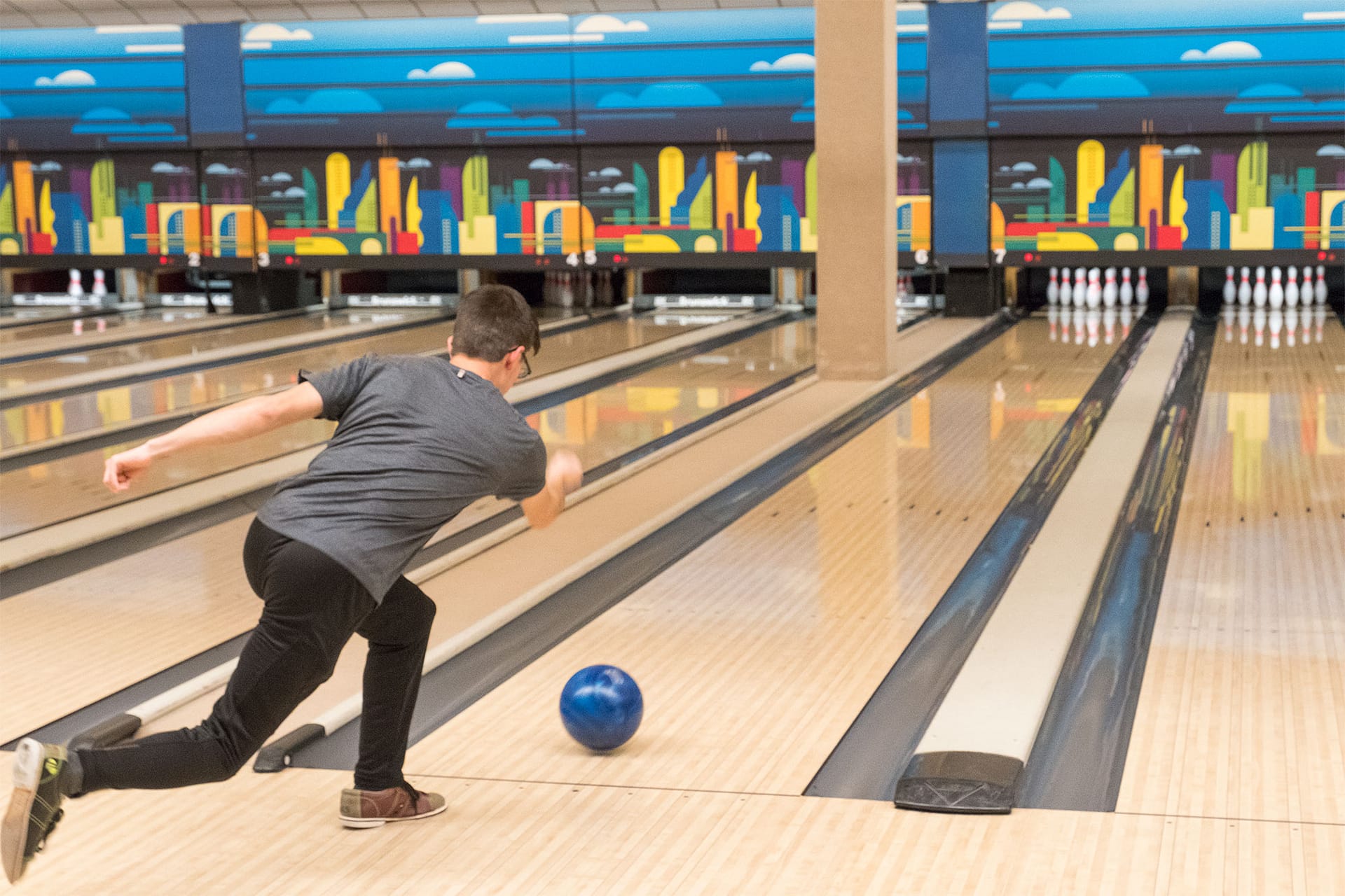 someone bowling.