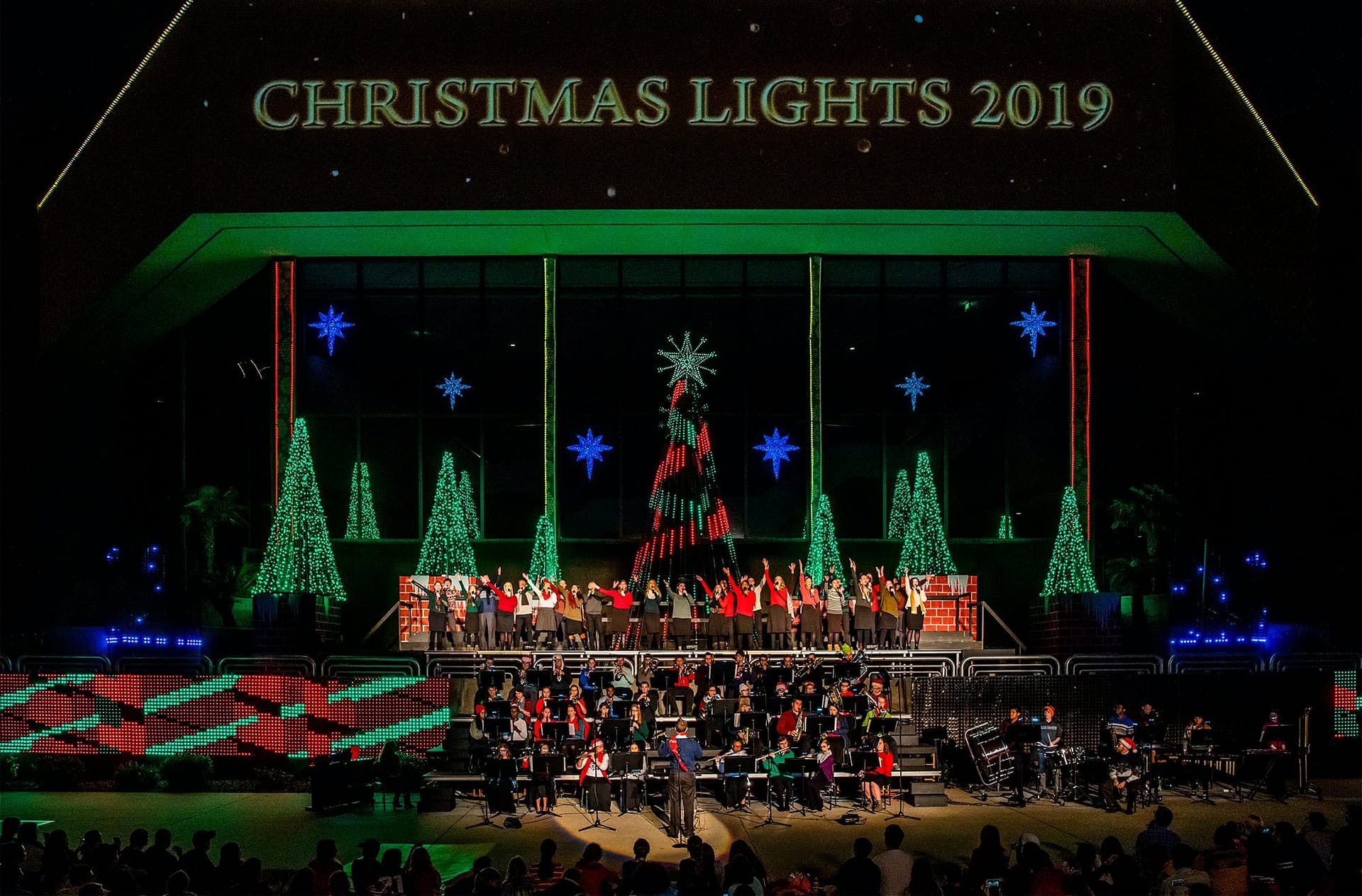The Spirit Singers sing Christmas Carols outside the Dale Horton Auditorium