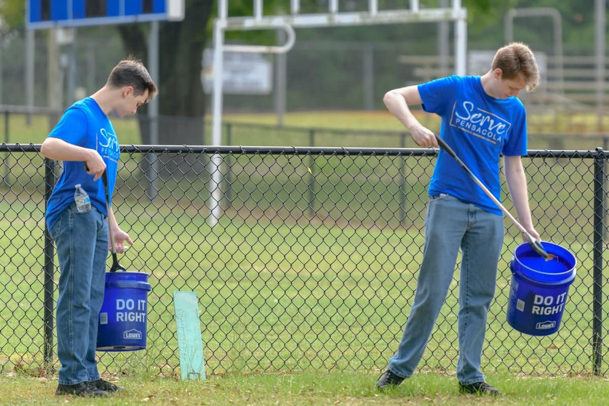 PCC guys help the community through the Serve Pensacola activity