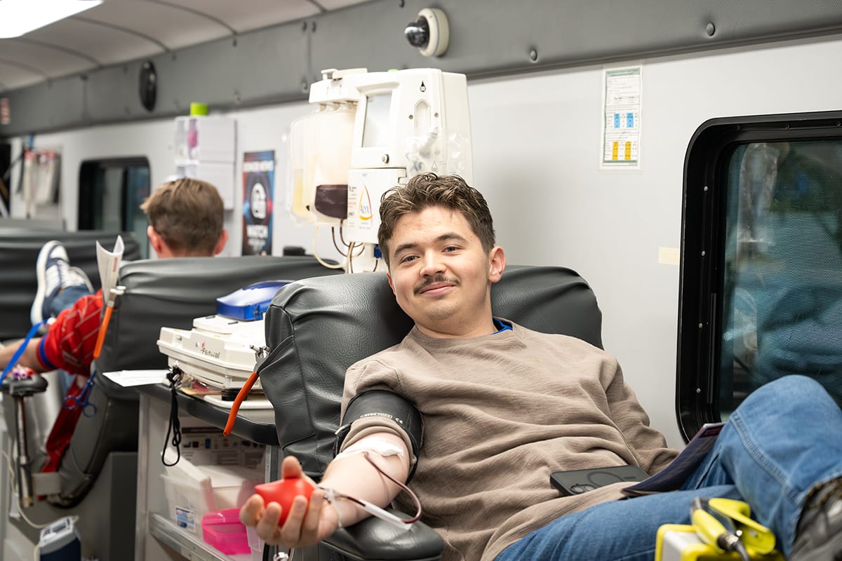 Student donates blood