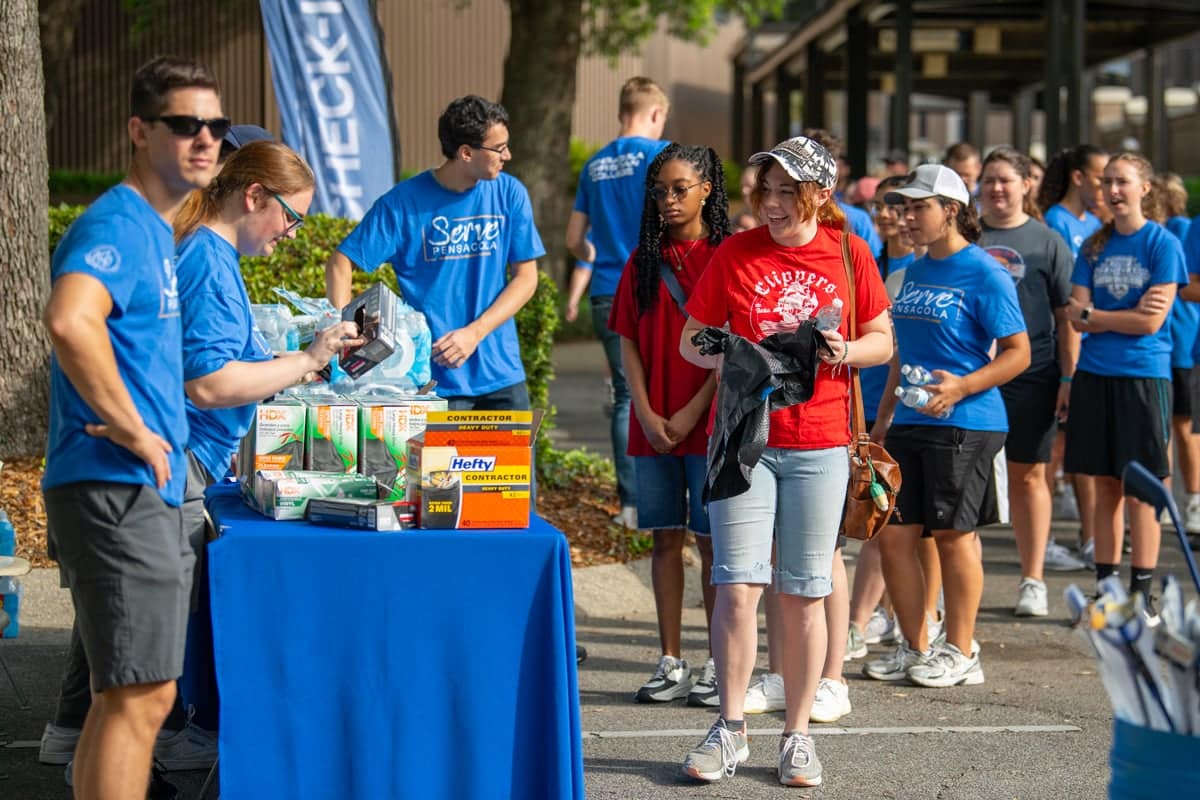 PCC students gather supplies to help the community through the Serve Pensacola activity