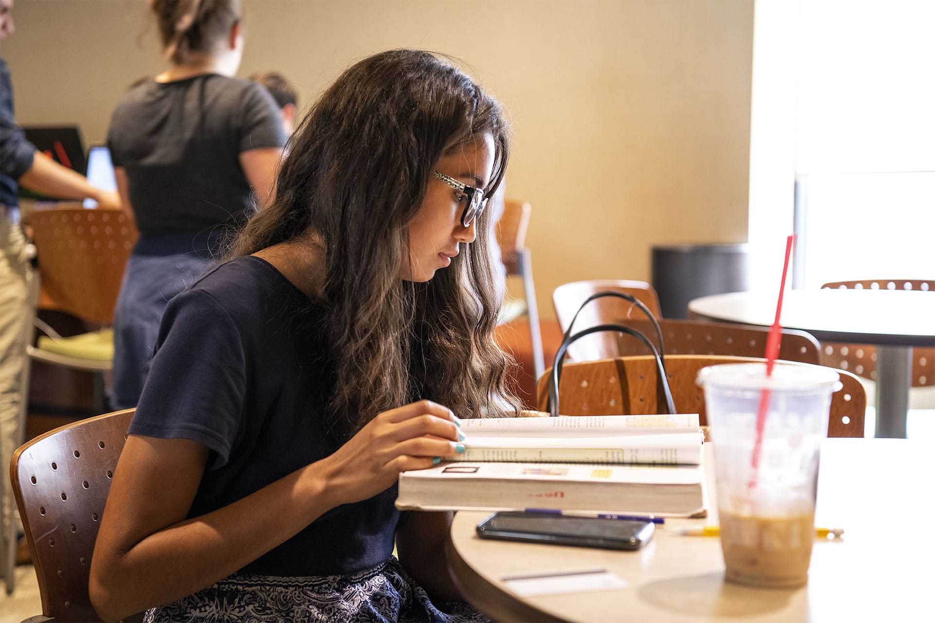 Girl studying.
