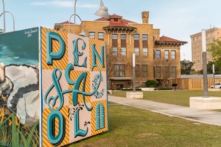 Pensacola sign by a local artist.