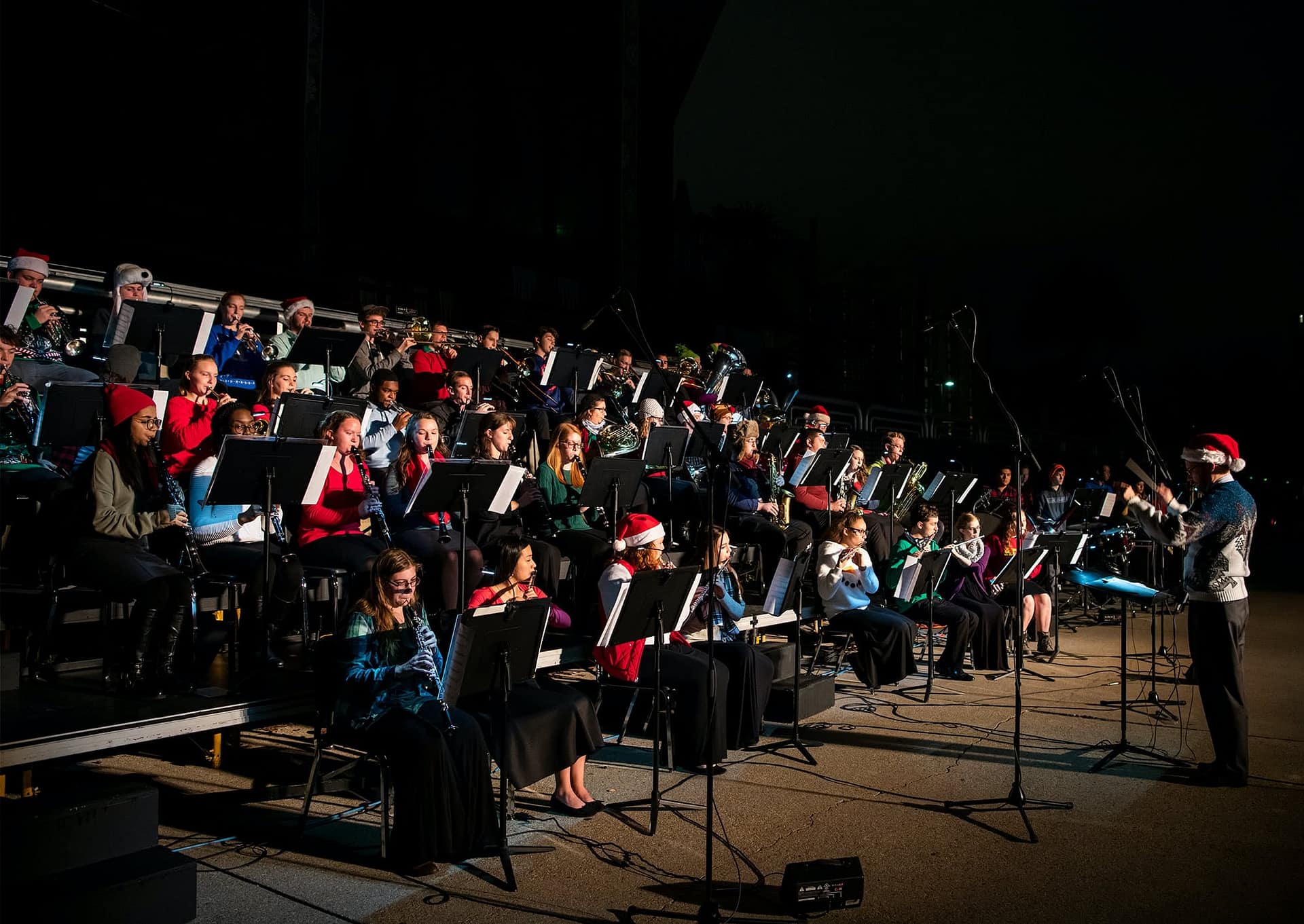 The symphonic band plays during the concert